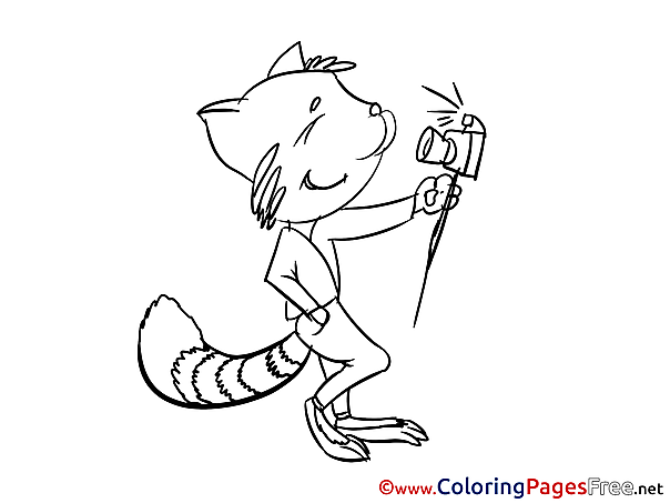 Selfie Cat free printable Coloring Sheets