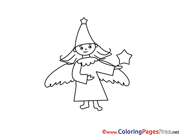 Angel Christmas free Coloring Pages