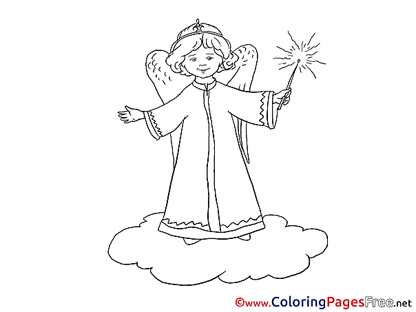 Angel printable Christmas Coloring Sheets