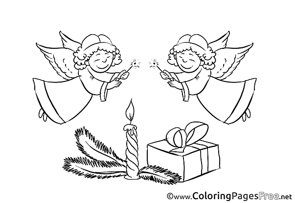 Angels Colouring Page Christmas free