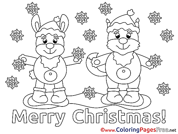 Animals Coloring Sheets Christmas free