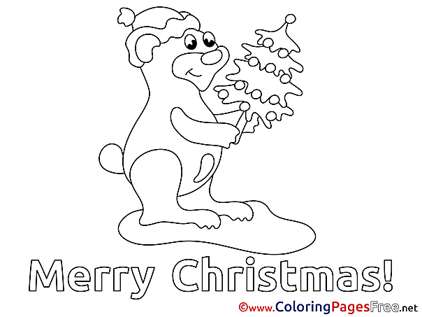 Bear free Christmas Coloring Sheets