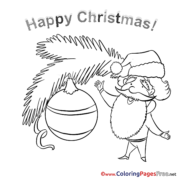 Beard Santa Claus Christmas Coloring Pages free