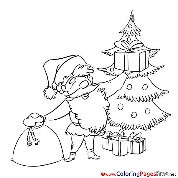 Beard Santa Claus free Christmas Coloring Sheets