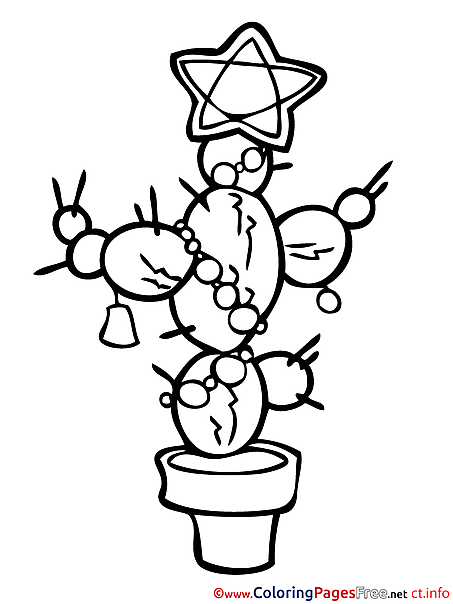 Cactus free Christmas Coloring Sheets