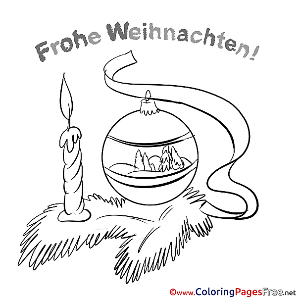 Candle Christmas Coloring Pages download