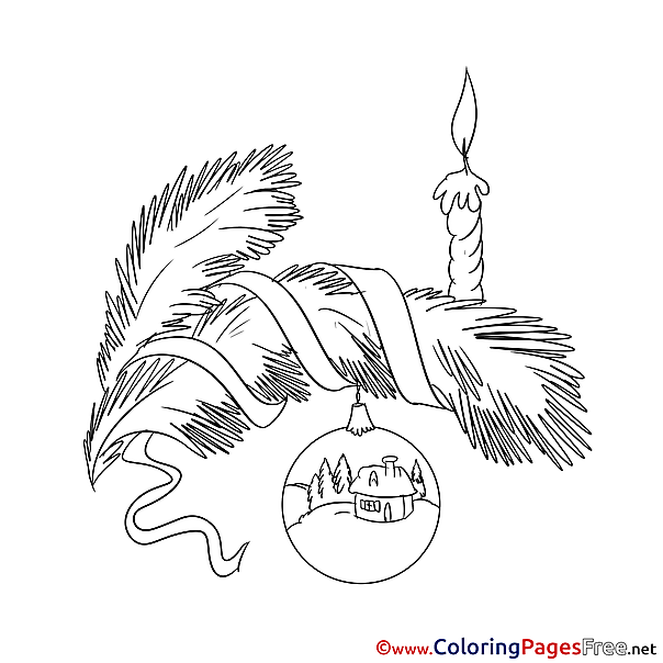 Candle for Kids Christmas Colouring Page