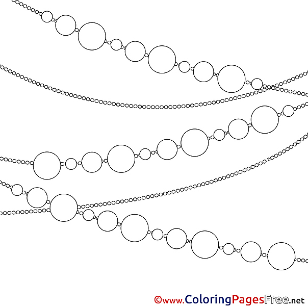 Chain Garland Colouring Page Christmas free