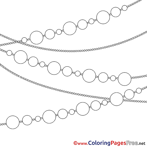 Chain Garland for Kids Christmas Colouring Page