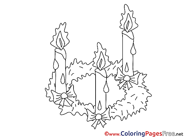 Flame Candles download Christmas Coloring Pages