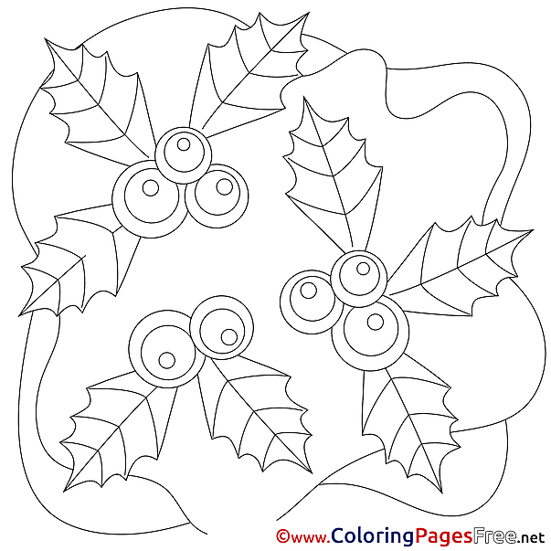 Flowers Kids Christmas Coloring Page