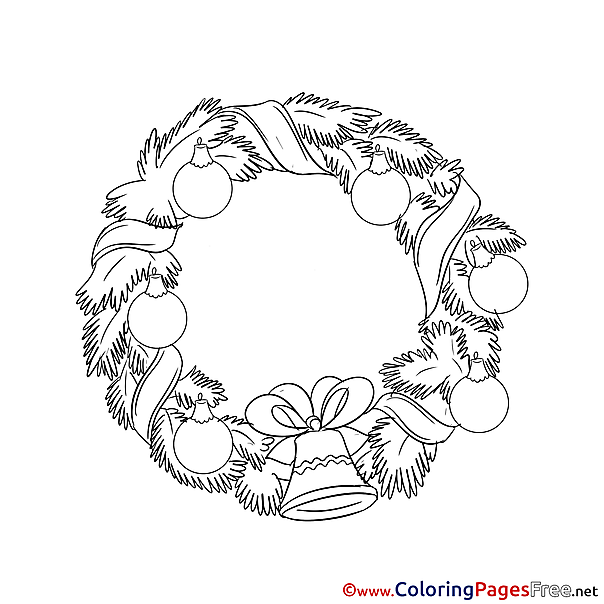 Garland Colouring Page Christmas free