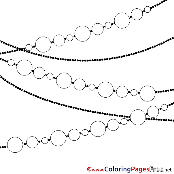 Garland Colouring Sheet download Christmas