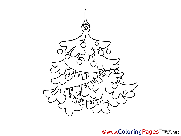 Garland Kids Christmas Coloring Page