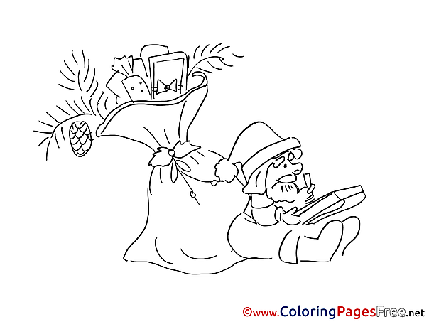 Gifts Christmas Colouring Sheet free