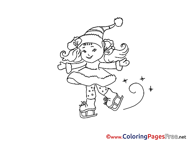 Girl Colouring Page Christmas free