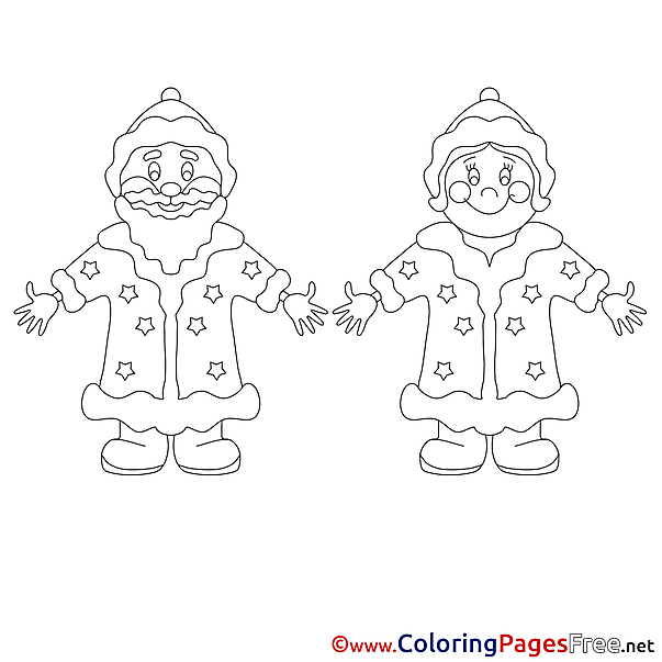 Happiness Santa Claus Christmas Coloring Pages free