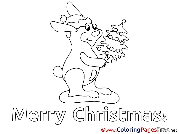 Hare Christmas Coloring Pages download