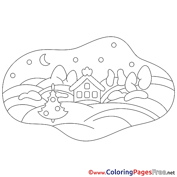House Coloring Pages Christmas