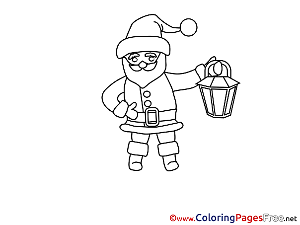 Lantern Christmas Colouring Sheet free