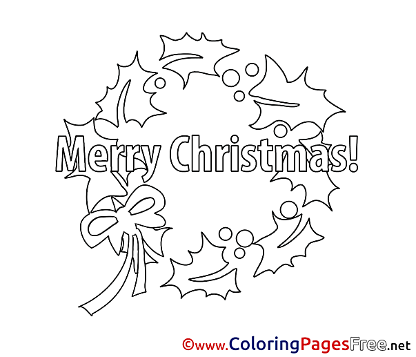 Leaves for Kids Christmas Colouring Page