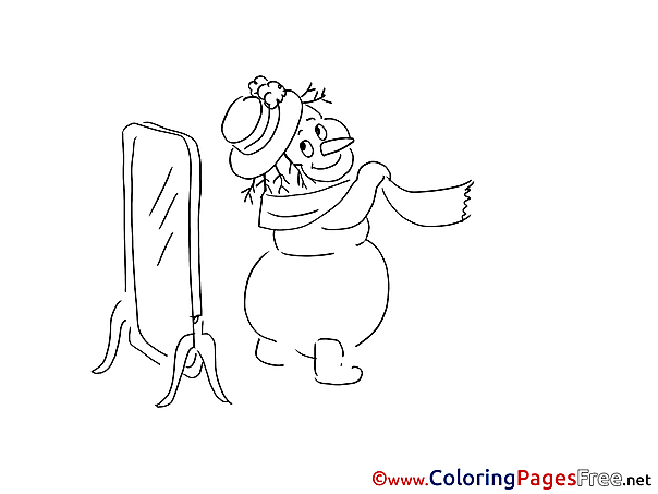 Mirror free Colouring Page Christmas