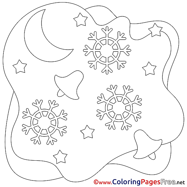 Moon free Christmas Coloring Sheets