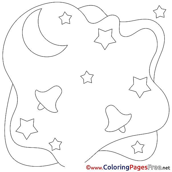 Moon printable Coloring Pages Christmas