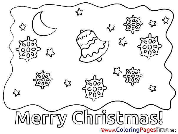 Night for Kids Christmas Colouring Page