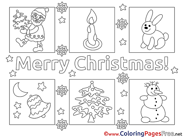 Picture Rabbit Snowman Coloring Sheets Christmas free