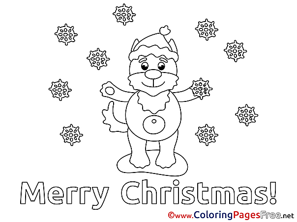 Puppy Kids Christmas Coloring Pages