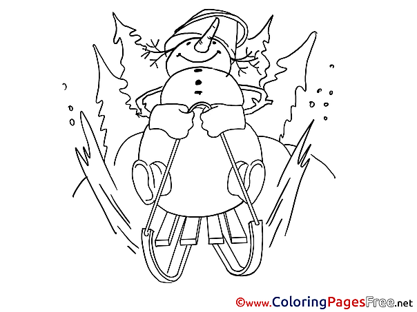 Sleds Coloring Pages Christmas