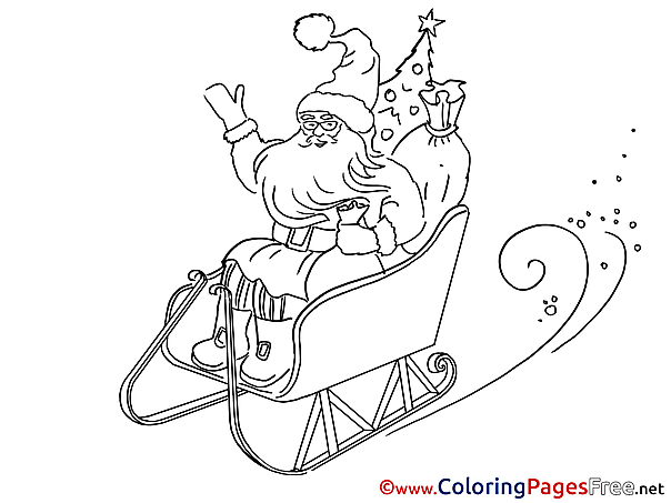 Sleds printable Christmas Coloring Sheets