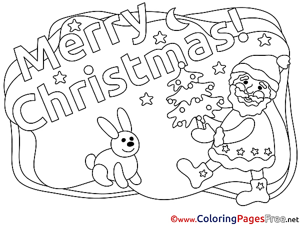 Smile Santa Claus printable Christmas Coloring Sheets