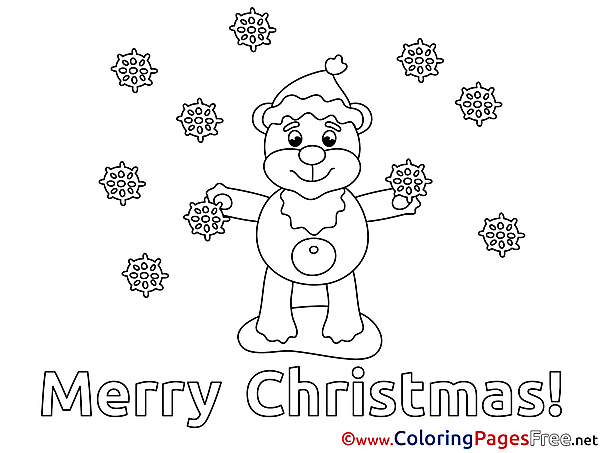 Snowflakes Children Christmas Colouring Page
