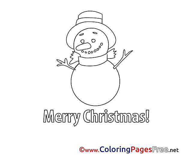 Snowman Christmas Coloring Pages download