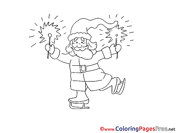 Sparklers Colouring Sheet download Christmas