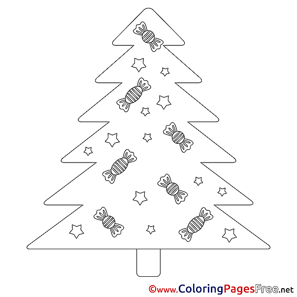 Sweets free Colouring Page Christmas