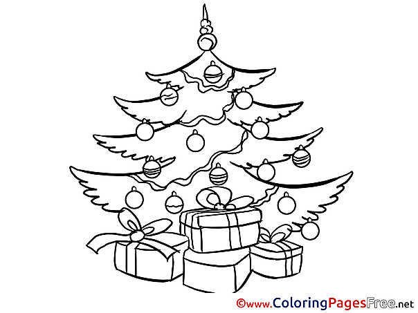 Tree Colouring Sheet download Christmas