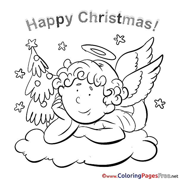 Wings Angel Coloring Sheets Christmas free