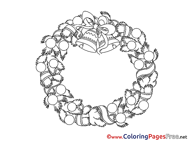 Wreath Coloring Pages Christmas