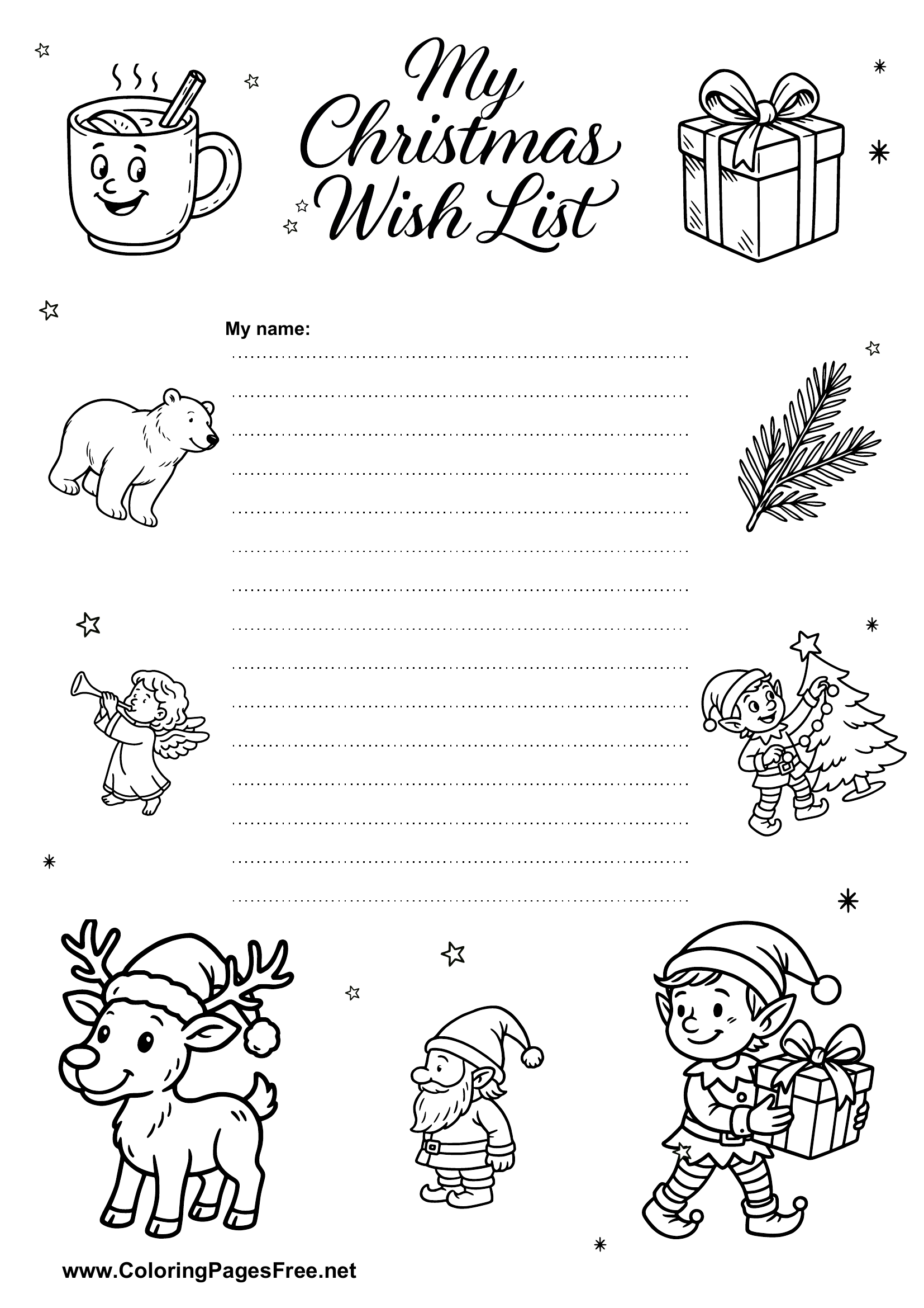 Black and White Christmas Wish List