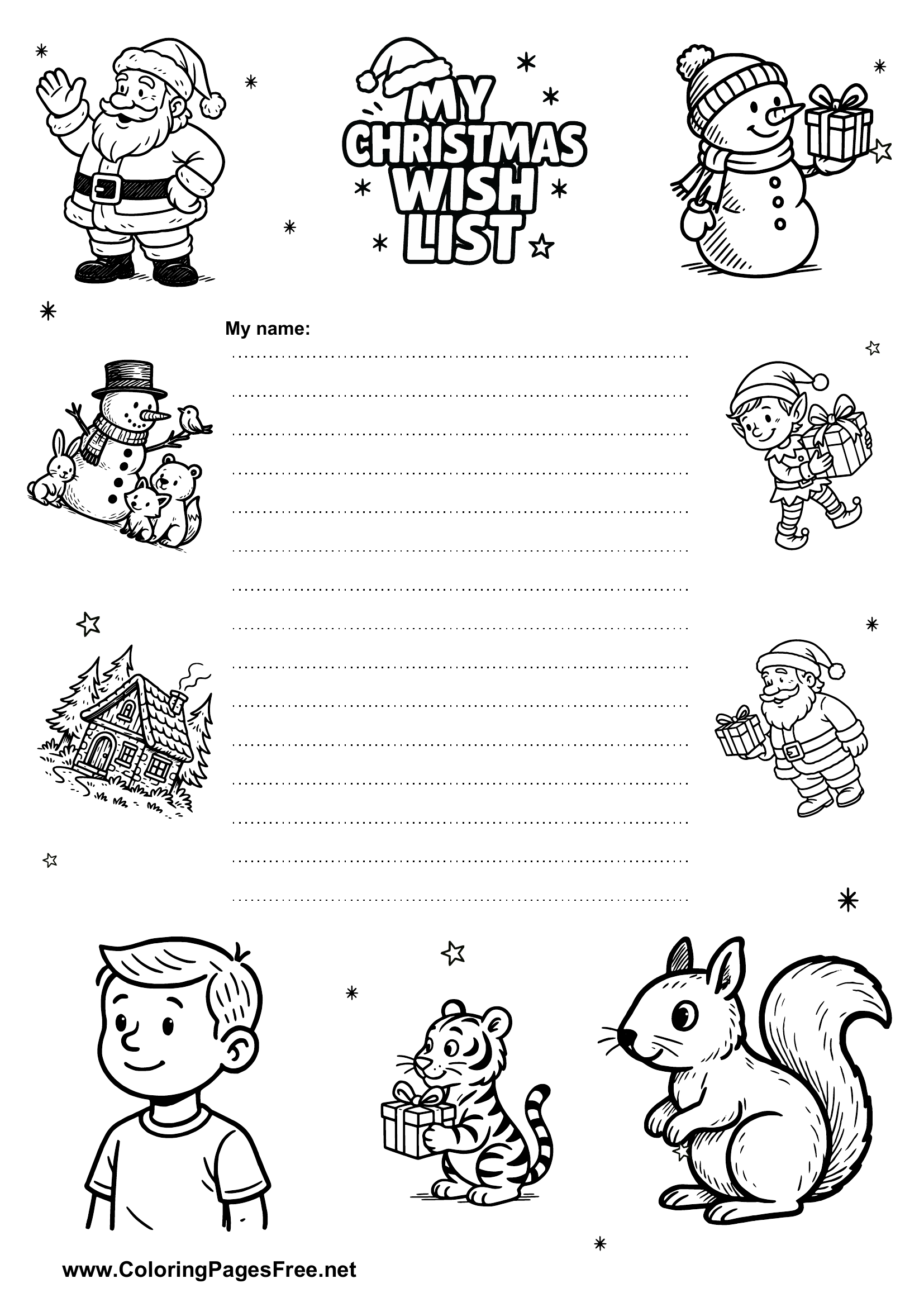 Blank Christmas Wish List Template
