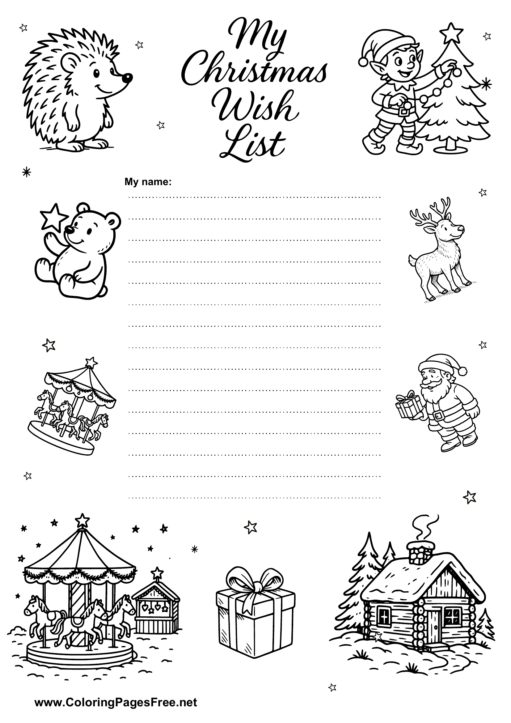 Christmas Wish List A4 Printable