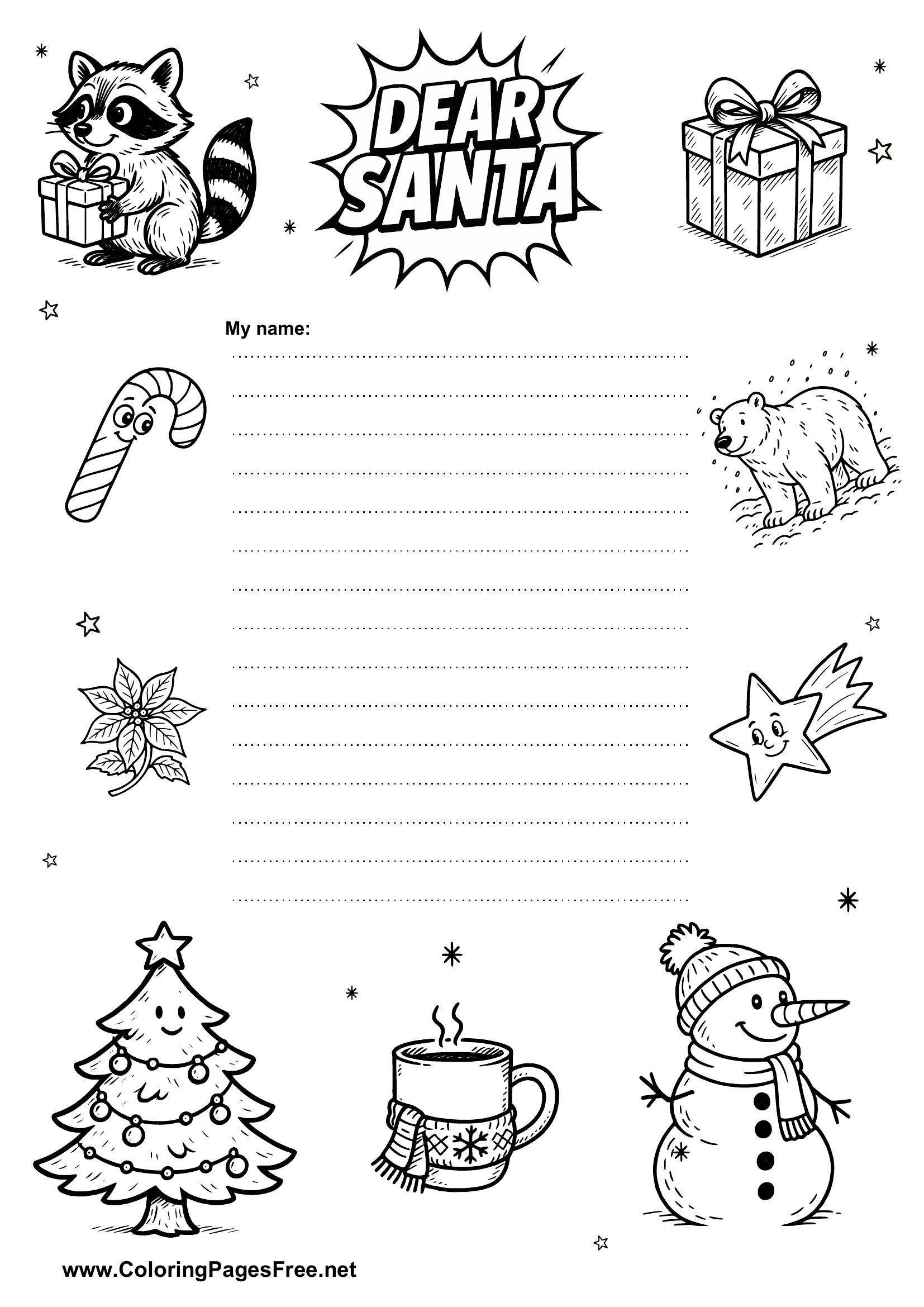 Christmas Wish List A4 Template