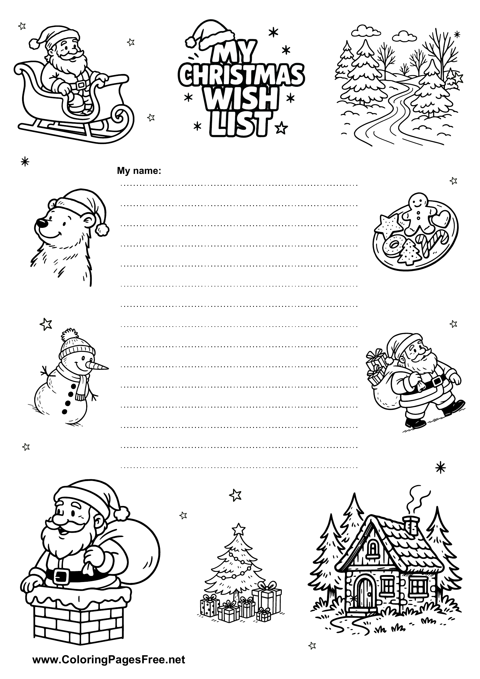 Christmas Wish List Free Printable