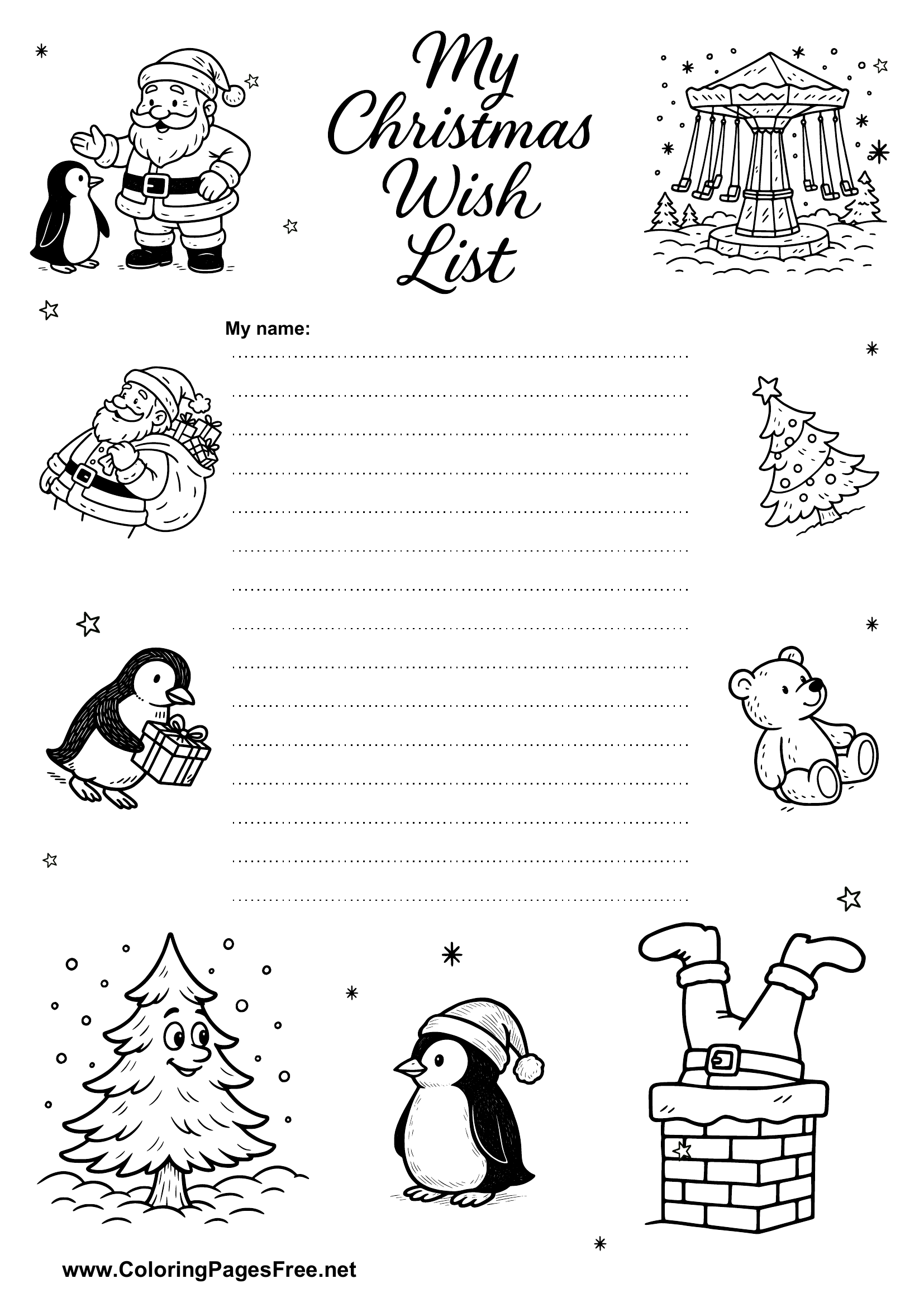 Christmas Wish List PDF Template