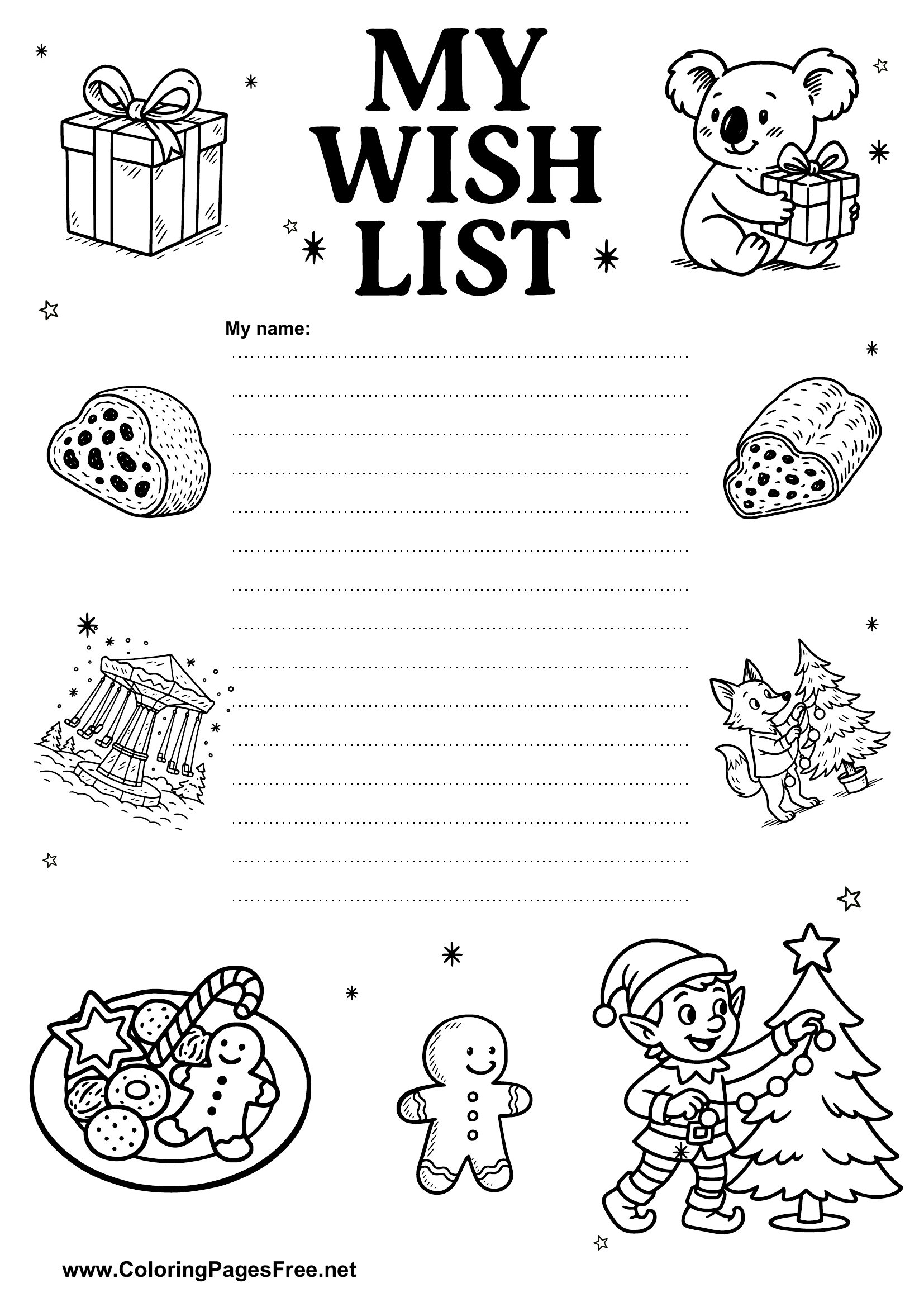 Christmas Wish List Portrait PDF
