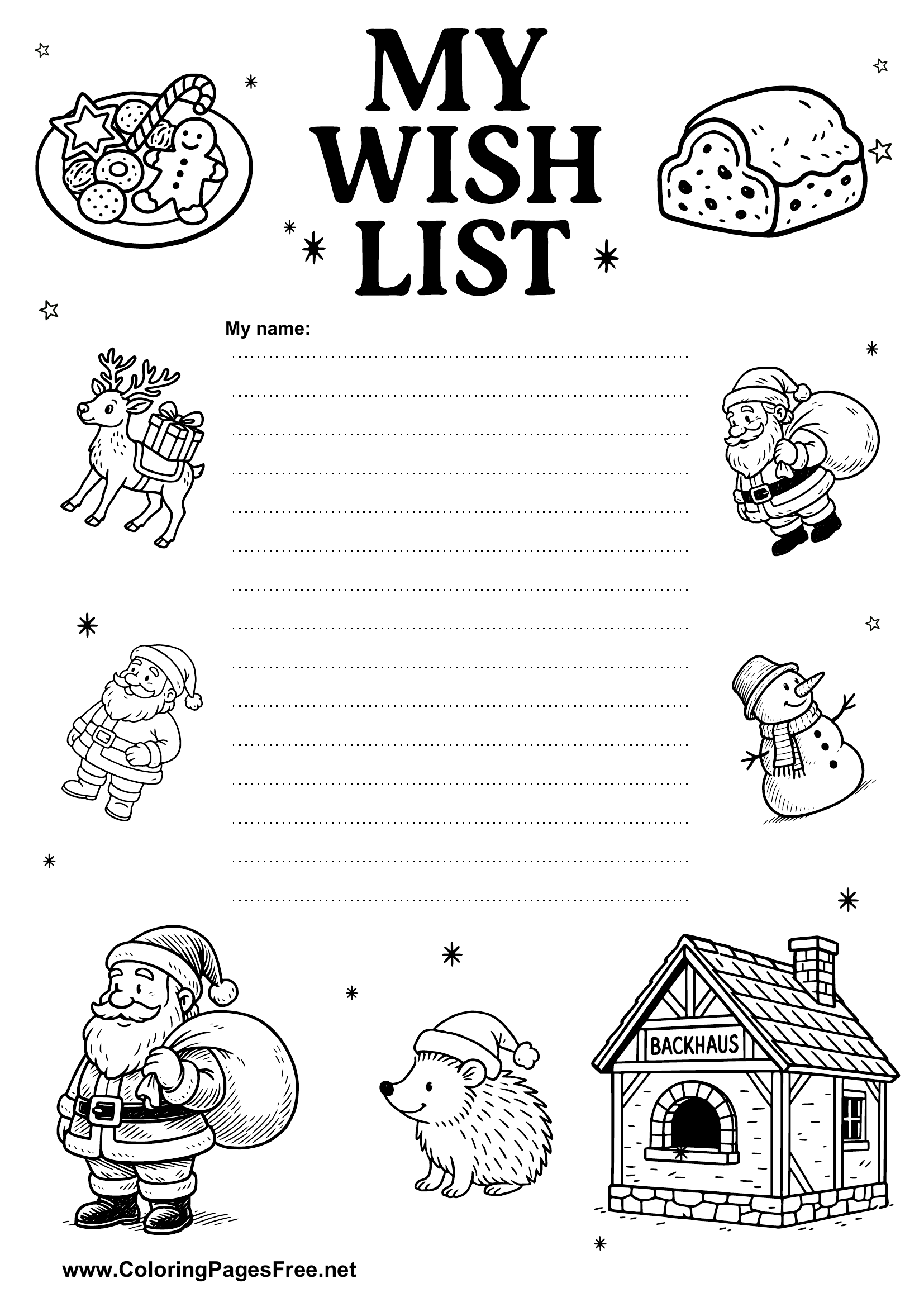 Christmas Wish List Print Template