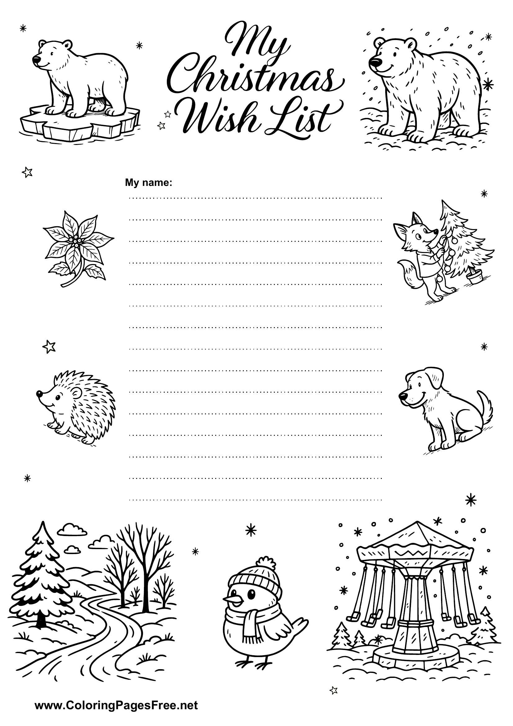 Christmas Wish List to Fill In